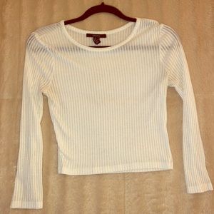 Long sleeve white crop